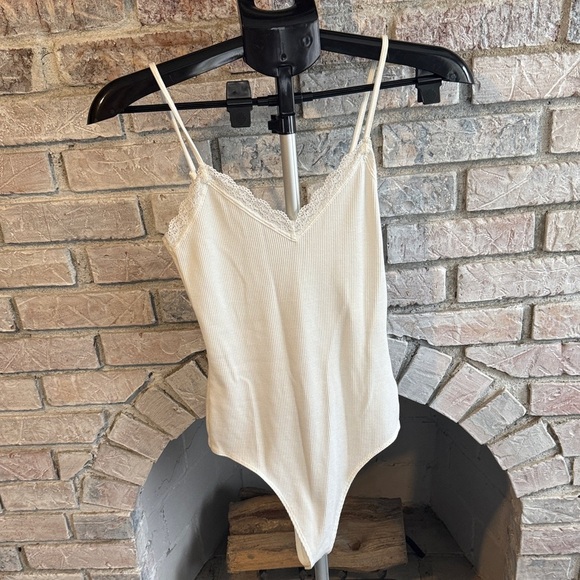 American Eagle Outfitters Tops - American Eagle Outfitters White Lace Bodysuit